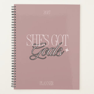 She's Got Goals 2027 Dusty Rose Spiral Planner
