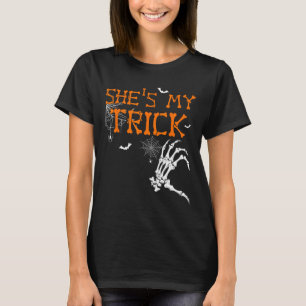 She's Is My Trick Hes Is My Treat Halloween Couple T-Shirt