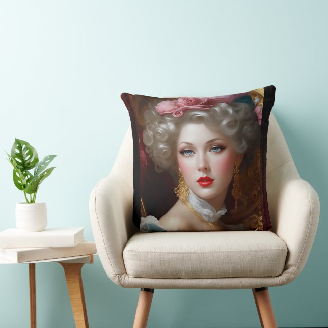She's Looking For Love by Xzendor7 Throw Pillow (Chair)