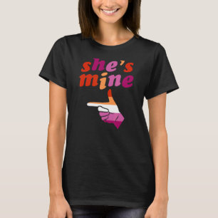 She's Mine Arrow Hand Pointing Left Matching Lesbi T-Shirt