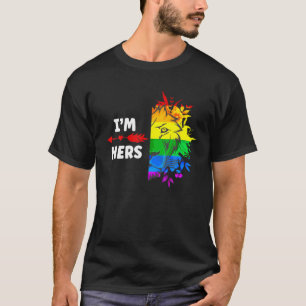 She's Mine I'm Hers Lesbian Couples Lion LGBT Vale T-Shirt