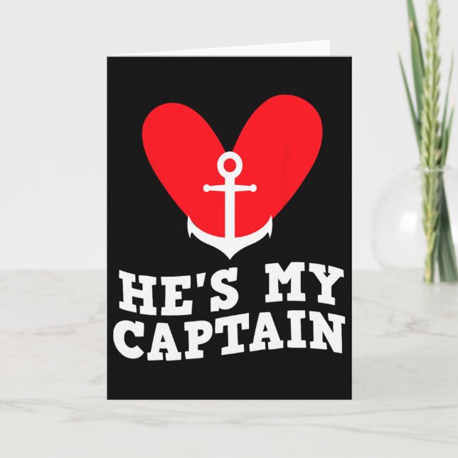 She's My Anchor He's My Captain Matching Couples V Card (Front)