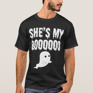 She's My Boo Couples Design Spooky Halloween Hugs T-Shirt