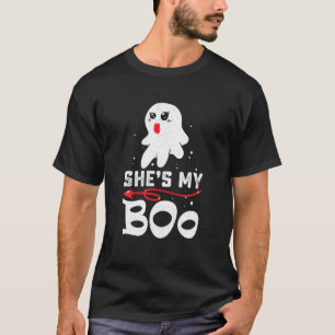 Shes My Boo Cute Matching Couple Halloween Costume T-Shirt