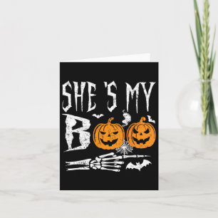 She's My Boo Skeleton Hand Pumpkin Halloween Match Card