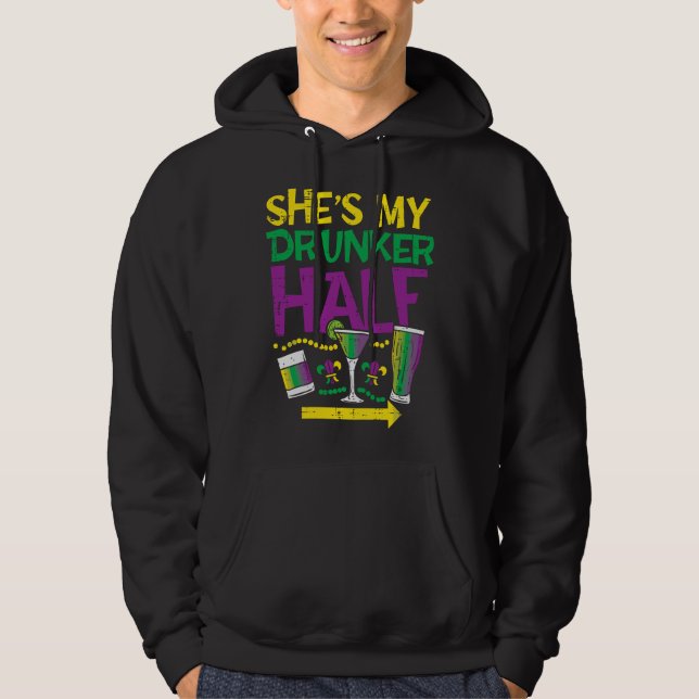 She's My Drunker Half Matching Couple Boyfriend Ma Hoodie (Front)