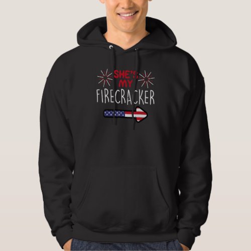 She's My Firecracker July 4th Matching Couples His Hoodie