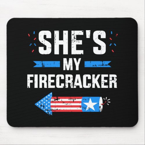 Shes my firecracker matching partner 4th of july mouse pad