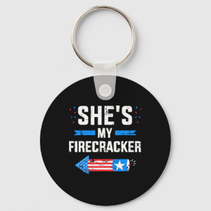 She's My Firecracker Matching Partner For 4th Of J Keychain