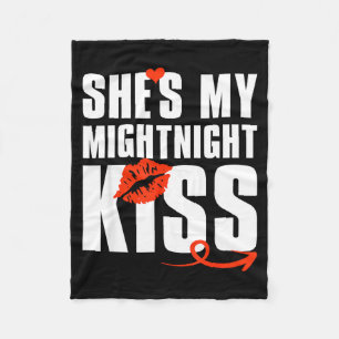 She's My Midnight Kiss Happy New Year Matching Fun Fleece Blanket