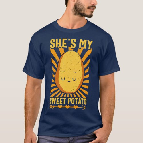 Shes my sweet potato Funny Matching Halloween Lazy T_Shirt