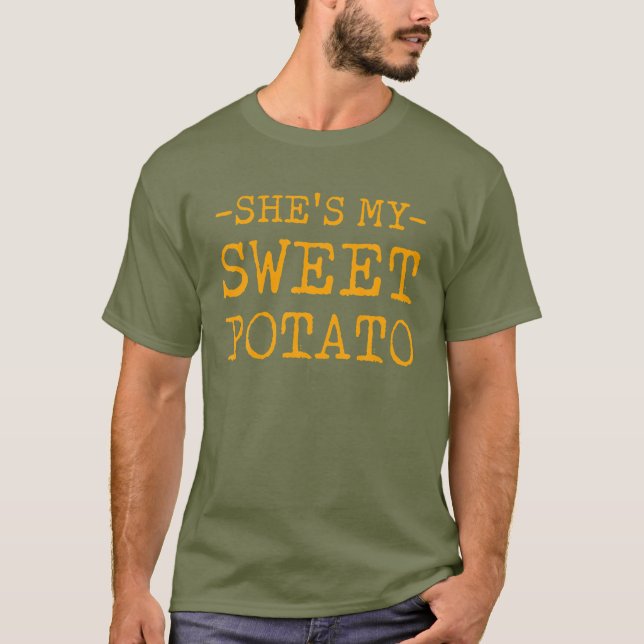 She's My Sweet Potato I Yam Set Couple's Matching T-Shirt (Front)