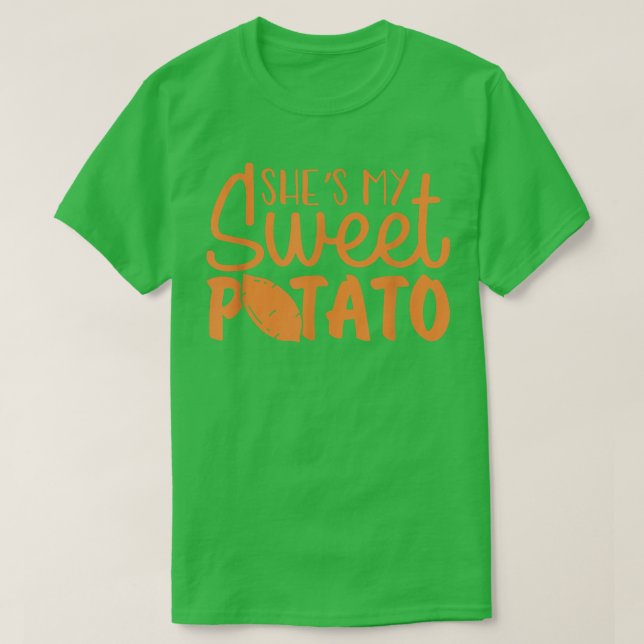 She's My Sweet Potato I Yam Set Couples Thanksgivi T-Shirt (Design Front)