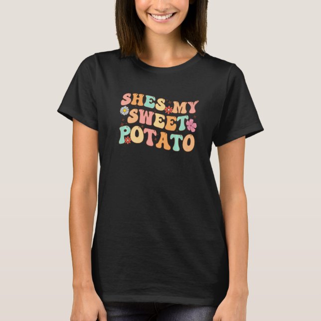 Shes My Sweet Potato I Yam Set Thanksgiving Couple T-Shirt (Front)