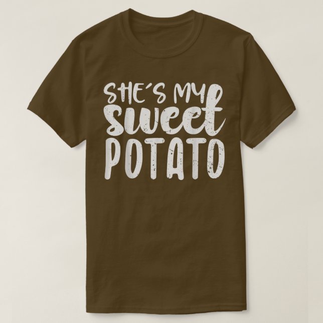 She's My Sweet Potato I Yam Thanksgiving Couples M T-Shirt (Design Front)