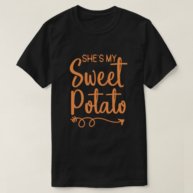 She's My Sweet Potato I Yam Thanksgiving Couples T-Shirt (Design Front)