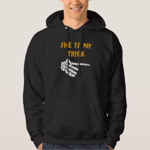 She's My Trick He's My Treat Cute Matching Couples Hoodie