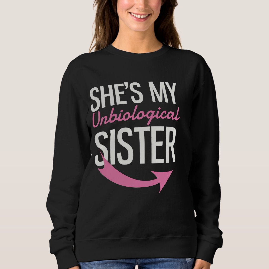 TRVPPY Baumwoll-Turnbeutel "She Is My Unbiological Sister" – Flower Schwarz, 12 Liter, Verstellbar
