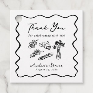 She's Off the Market Bold & Whimsical Hand Drawn Favor Tags