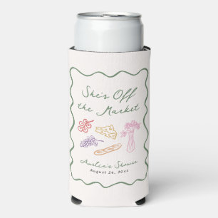 She's Off the Market Bold & Whimsical Hand Drawn Seltzer Can Cooler