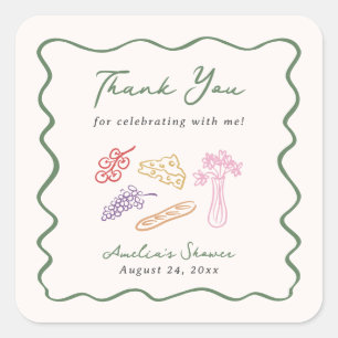 She's Off the Market Bold & Whimsical Hand Drawn Square Sticker