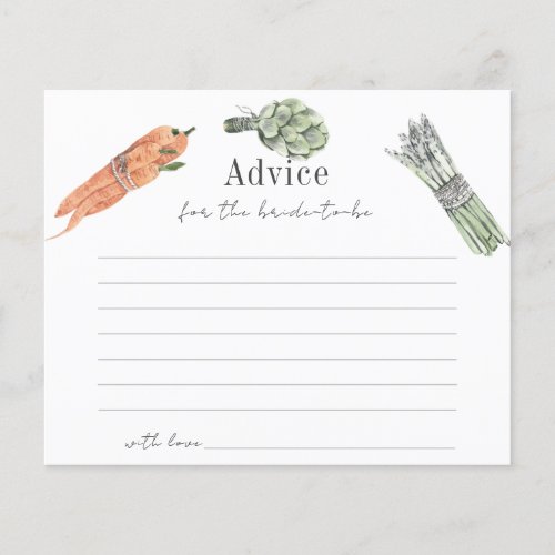 Shes Off the Market Bridal Shower Advice Card