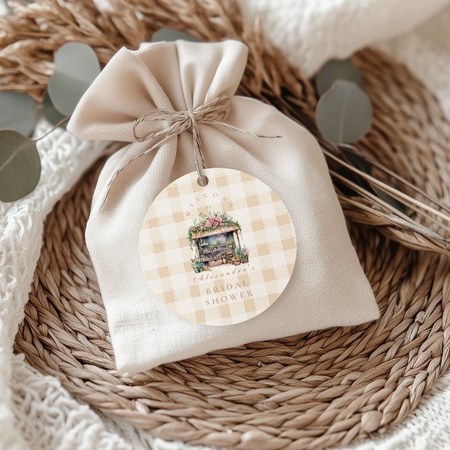 She's Off the Market Bridal Shower Classic Round Sticker (Creator Uploaded)