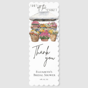 She's Off The Market Bridal Shower Floral Favor Bookmarks