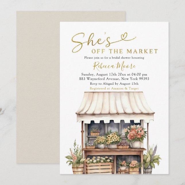 She's Off The Market Bridal Shower Invitation | Zazzle