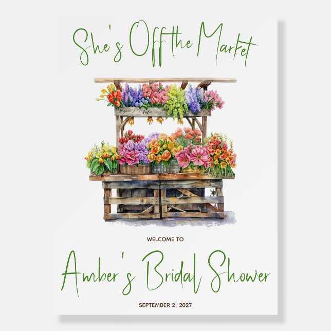She's Off the Market Bridal Shower Invitation Foam Board (Front)