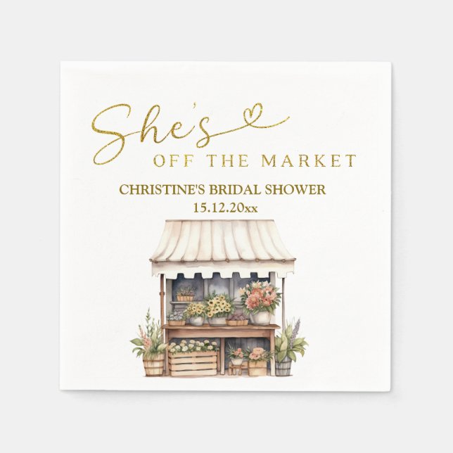 She's off the Market Bridal Shower Napkins (Front)
