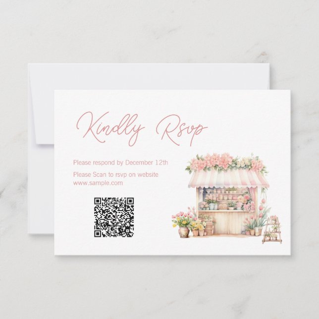 She's Off the Market Bridal Shower QR Rsvp Card (Front)