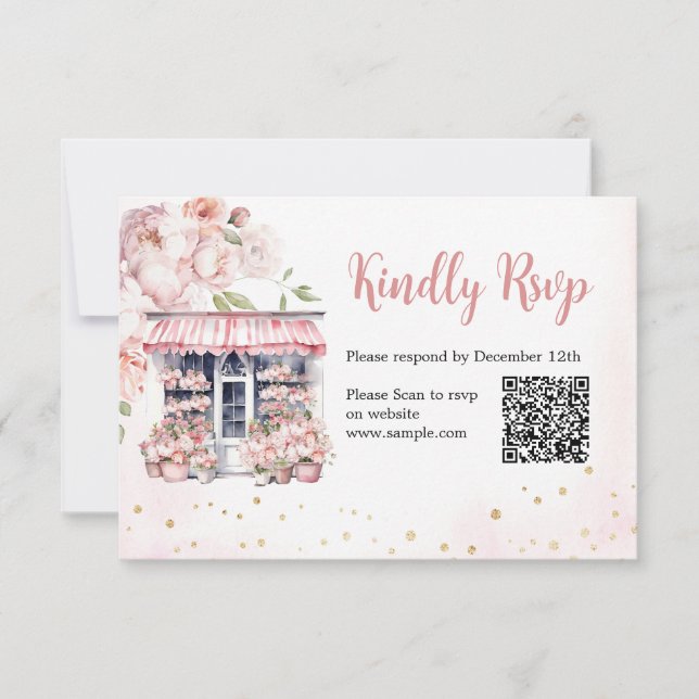 She's Off the Market Bridal Shower QR Rsvp Card (Front)