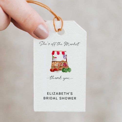 Shes off the Market Bridal Shower Thank you Gift Tags