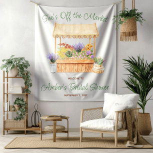 She's Off the Market Bridal Shower Welcome Tapestry