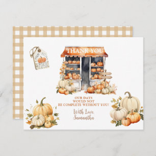 She's Off The Market Fall Pumpkin Bridal Shower Thank You Card