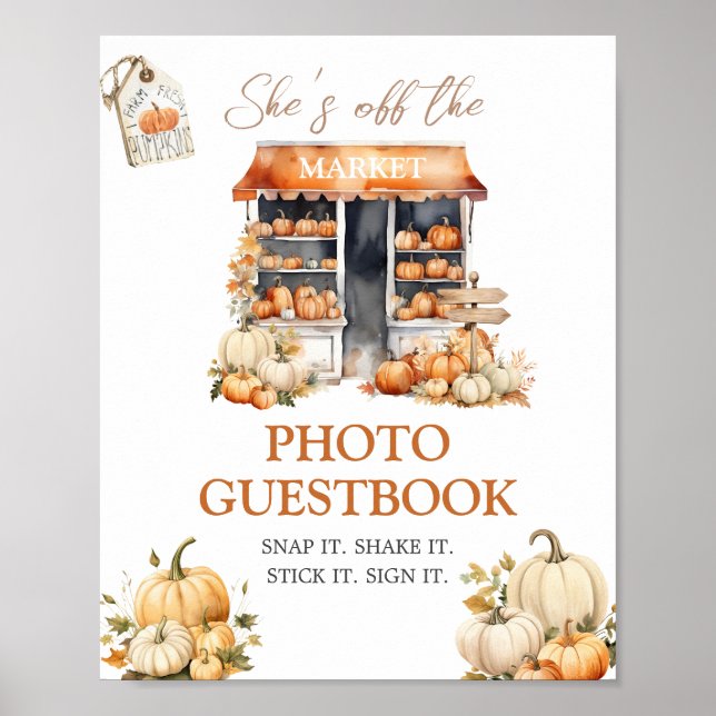 She's Off The Market Fall Pumpkin Photo Guestbook (Front)