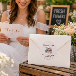 She's off the Market Farm Stand Bridal Shower Classic Round Sticker