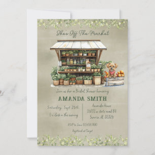 She's Off The Market Farm Stand Bridal Shower Invitation