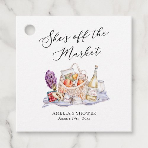 Shes Off the Market Farmers Market Bridal Shower Favor Tags