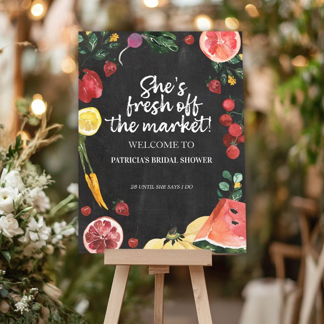 She's Off the Market Farmer's Market Bridal Shower Foam Board (Creator Uploaded)