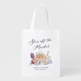 She&#39;s Off the Market Farmer&#39;s Market Bridal Shower Grocery Bag