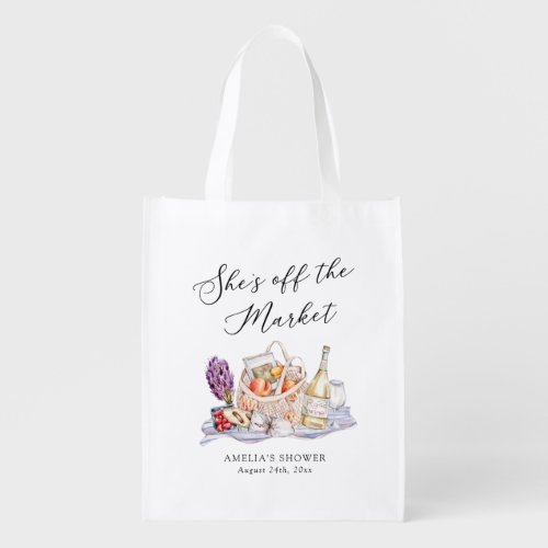 Shes Off the Market Farmers Market Bridal Shower Grocery Bag