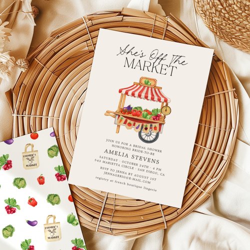 Shes Off the Market Farmers Market Bridal Shower Invitation