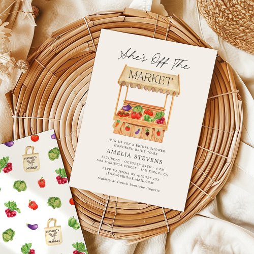 Shes Off the Market Farmers Market Bridal Shower Invitation