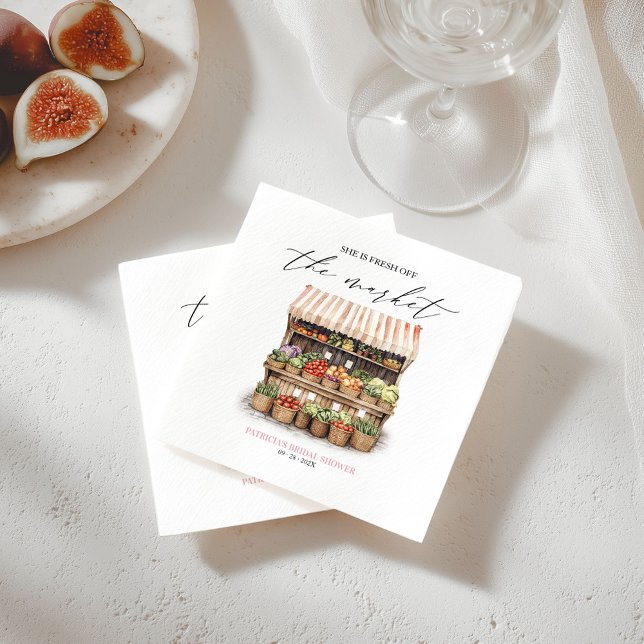 She's Off the Market Farmer's Market Bridal Shower Napkins (Creator Uploaded)