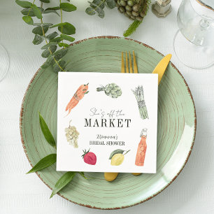 She's Off the Market Farmers' Market Bridal Shower Napkins