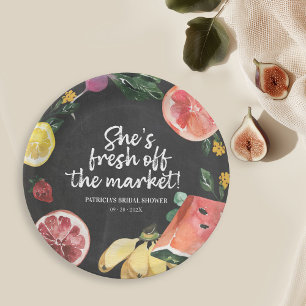 She's Off the Market Farmer's Market Bridal Shower Paper Plates