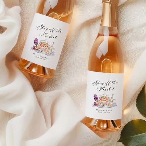 Shes Off the Market Farmers Market Bridal Shower Wine Label