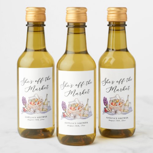 Shes Off the Market Farmers Market Bridal Shower Wine Label